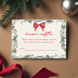 A Merry Little Baby Shower Christmas Diaper Raffle Informatiekaartje