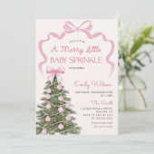 A Merry Little Christmas Baby Shower Invitation Kaart (Staand voorkant)