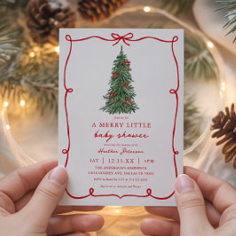 A Merry Little Christmas Baby Shower Kaart