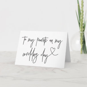 À mes parents sur ma carte de jour de mariage