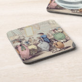 A Milliner's Shop, gepubliceerd in 1787 (handkleur Drankjes Onderzetter (Linkerzijde)