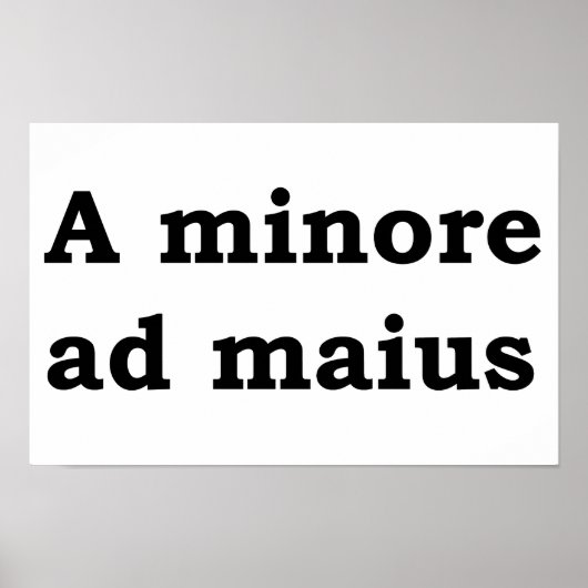 A minore ad maius poster (Voorkant)