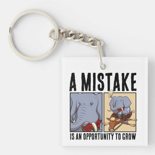 A Mistake Is An Opportunity To Grow Elephant Sleutelhanger (Voorkant)