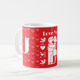 A modern Bauhaus personalized Valentine’s Day Koffiemok