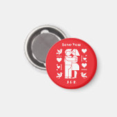 A modern Bauhaus personalized Valentine’s Day Magneet (Voorkant / Achterkant)