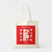 A modern Bauhaus personalized Valentine’s Day Tote Bag (Voorkant)