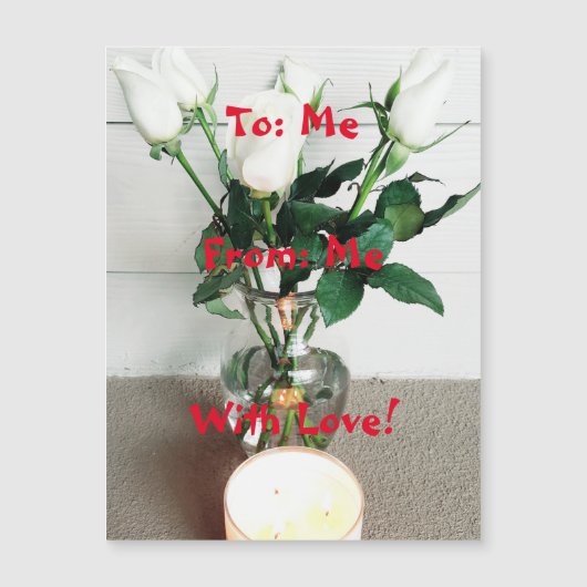 À : Moi, De : Moi, Avec Amour ! Carte magnétique (Devant)