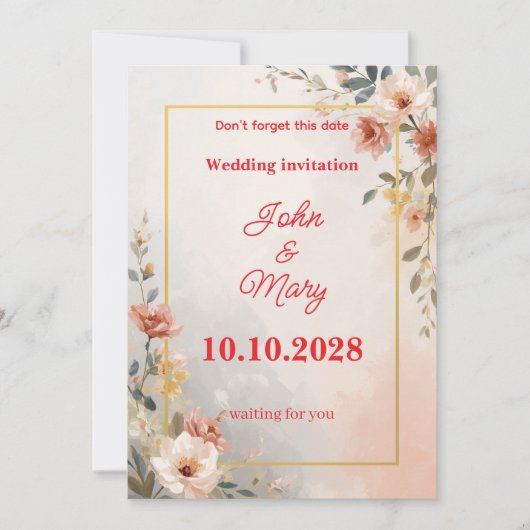 A moment of love, a wedding invitation (Devant)