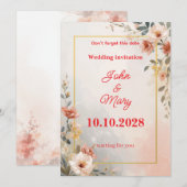 A moment of love, a wedding invitation (Devant / Derrière)