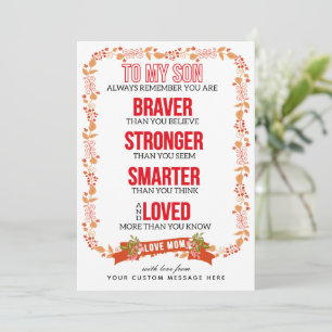 À mon fils Inspiration Carte personnalisée