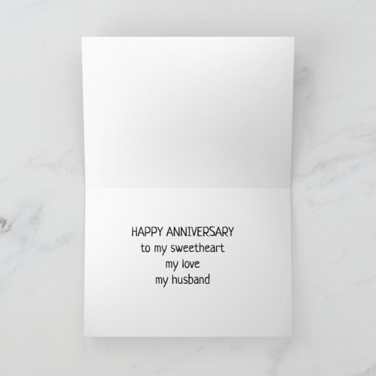 À MON **MARI** JOLI ANNIVERSAIRE AVEC CARTE D'AMOU (Intérieur)