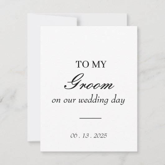 à mon marié le jour de notre mariage carte / perso (Devant)