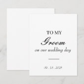 à mon marié le jour de notre mariage carte / perso (Devant / Derrière)