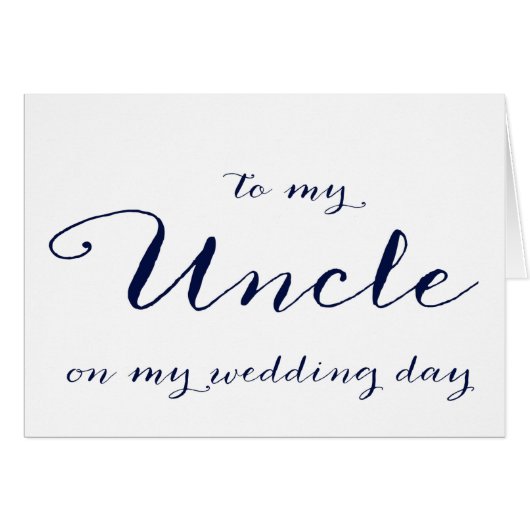 À mon oncle sur ma carte de jour du mariage (Devant horizontal)