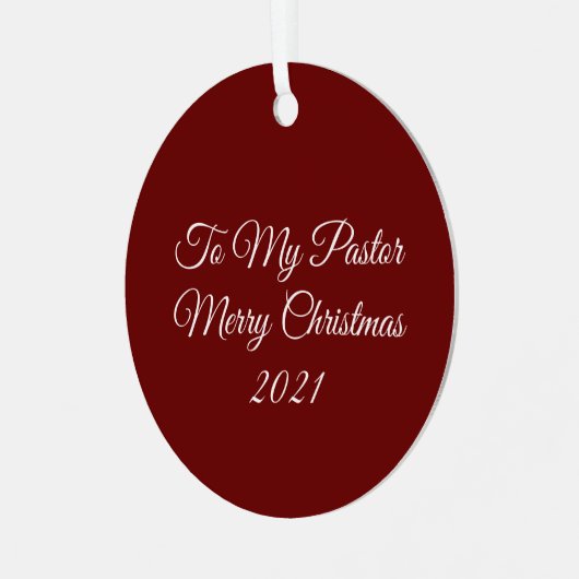 À mon pasteur Ornement en métal (Avant gauche)