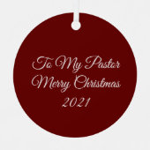 À mon pasteur Ornement en métal (Recto)