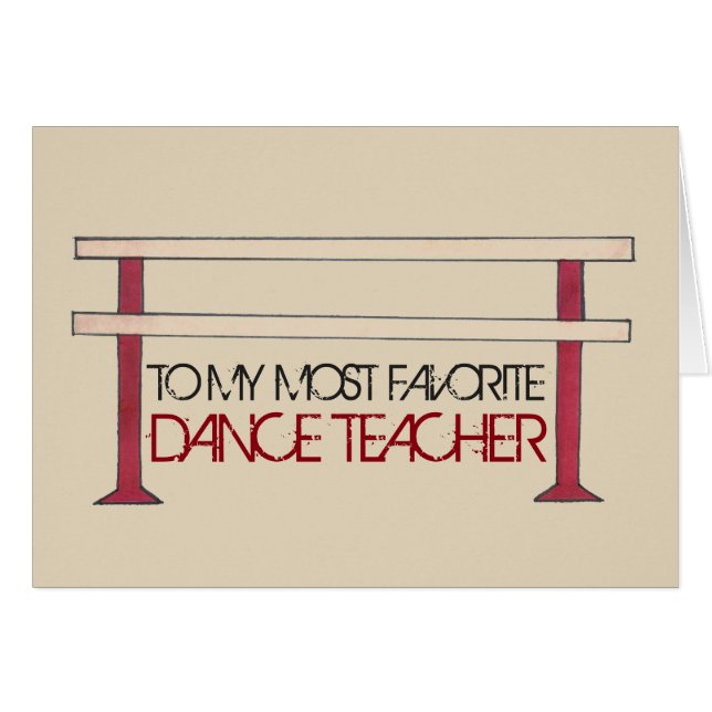 À Mon Professeur De Danse Préféré Ballet Barre Con (Devant horizontal)