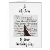 À MON ***TWIN*** LE JOUR DU MARIAGE** (Devant)