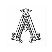 A Monogram AA Crest Rubber Ink Stamp Rubberstempel (Afrduk)