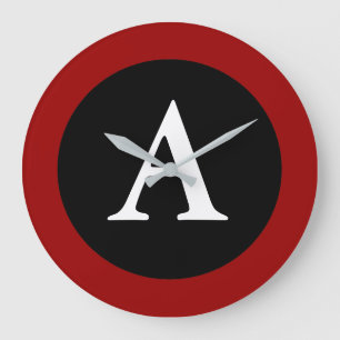 A : Monogram een grote moderne wandklok Klok