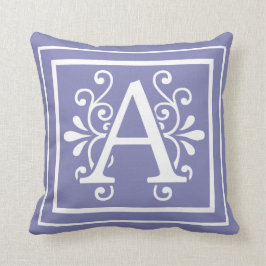 A Monogram Periwinkle Paars Kussen