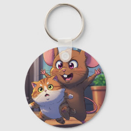  A mouse threatening a cat Sleutelhanger