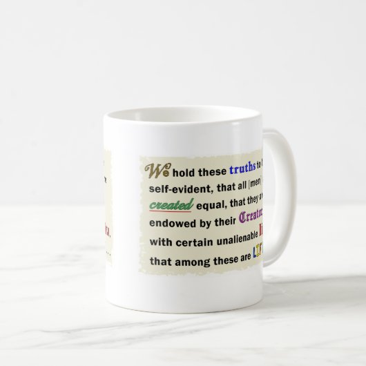 A mug for sharing your pro-life beliefs. (Devant droit)