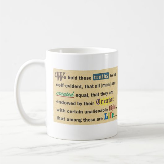 A mug for sharing your pro-life beliefs. (Gauche)