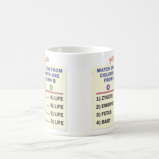 A mug with a quiz. (Centre)