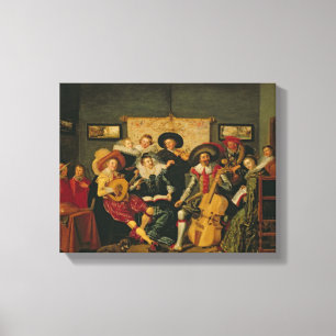 A Musical Party, c.1625 Canvas Afdruk