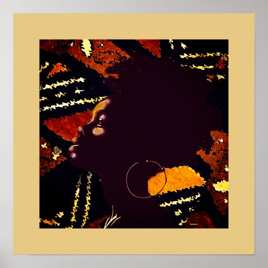 A Natural Vibe — Earth Tone Geometric Portrait Poster (Voorkant)