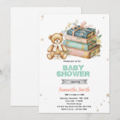 A New Chapter Begins Baby Shower Invitation Kaart (Voorkant / Achterkant)