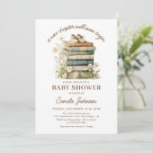 A New Chapter Begins Books Baby Shower Invitation (Debout devant)