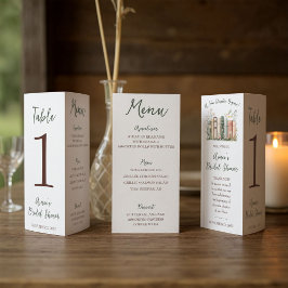 A New Chapter Begins!  Bridal Shower Menu Trifold 