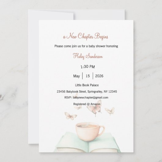 A New Chapter Begins Invitation Kaart (Voorkant)