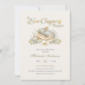 A New Chapter Begins Rustic Book Theme Baby Shower Kaart (Voorkant)