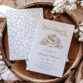 A New Chapter Begins Rustic Book Theme Baby Shower Kaart