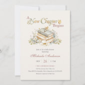 A New Chapter Begins Rustic Book Theme Baby Shower Kaart (Voorkant)