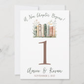 A New Chapter Begins! Wedding Table Number Signs (Voorkant)