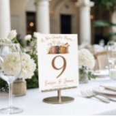 A New Chapter Begins! Wedding Table Number Signs Kaart