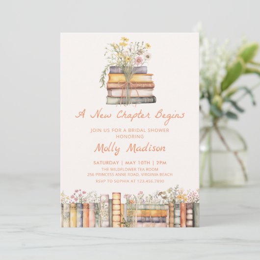 A New Chapter Bridal Shower Invitation (Debout devant)