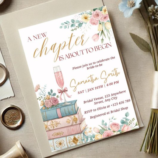 A New Chapter Bridal Shower Invitation Template
