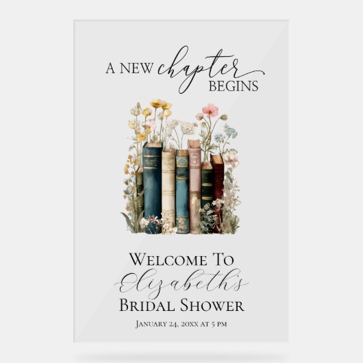 A New Chapter Bridal Shower Welcome Sign (Recto)