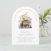 A New Chapter Floral Baby Shower Invitation (Debout devant)