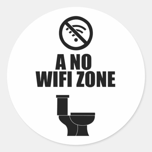 A no wifi free zone ronde sticker (Voorkant)