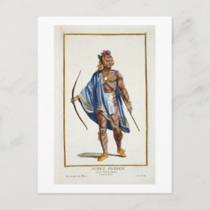 A Noble Indian from the Ottawa Nation, 1780 (colou Briefkaart