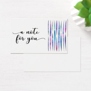 "A Note for You" typografie met abstracte streamer Visitekaartje