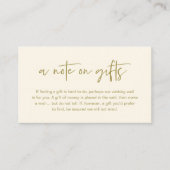 A note on gifts, Honeymoon Wish Fund Cash Informatiekaartje (Voorkant)