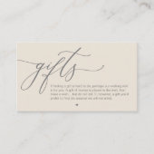 A note on gifts, Modern Romantic Wedding  Informatiekaartje (Voorkant)