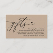 A note on gifts, Modern Romantic Wedding  Informatiekaartje (Voorkant)